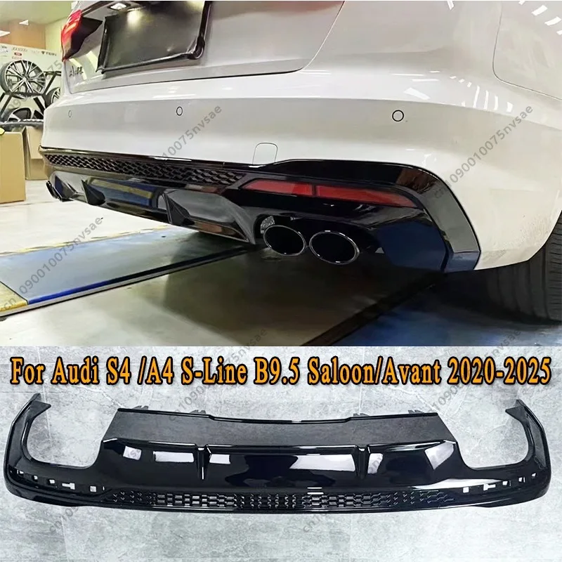 Фото Для Audi A4 S-Line S4 B9.5 B9 Facelift Saloon / Avant 2020-2025 (не для A4 Standard) Автомобильный задний бампер, балдахин, диффузор Bodykit №1
