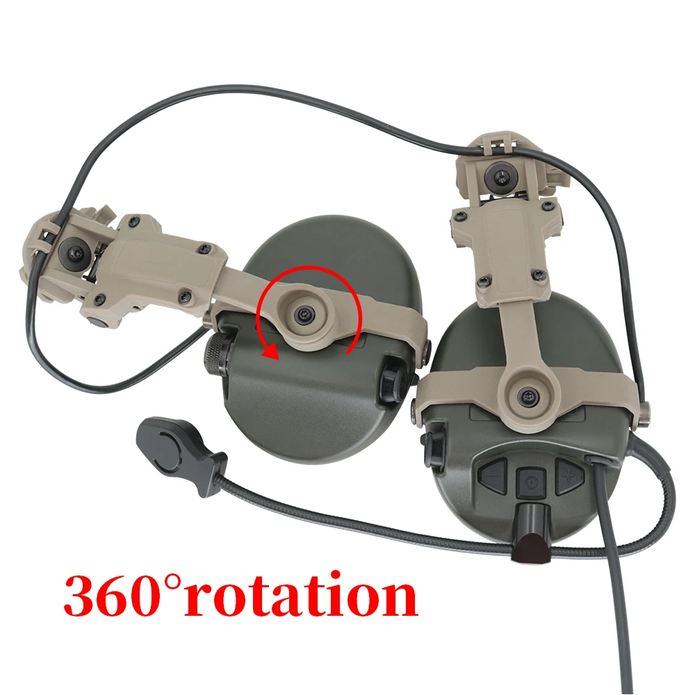 Tactical Headphones Military Airsoft Headset Tactical Sports Shooting Earmuffs Helmet Bracket ARC Rail MSASORDIN Headset