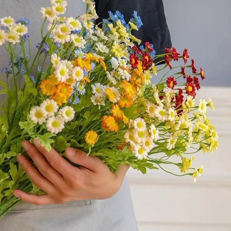 

Искусственные цветы для дома, свадебное украшение, искусственные растения для спальни, ваза, декоративное украшение, подарок, 5 шт.