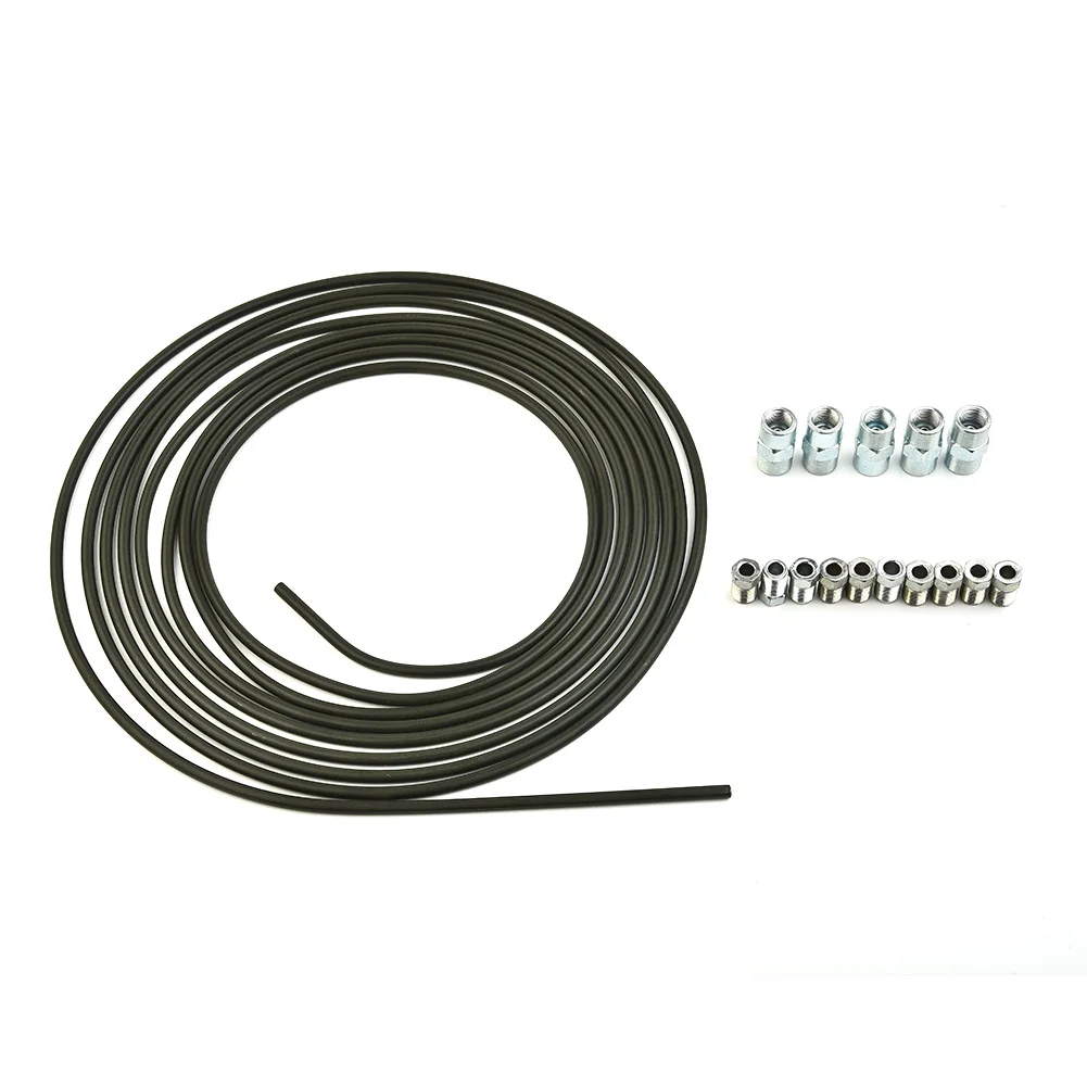

Durable And Practical Connector Plastic-coated Fittings 5m Brake Line Brake Pipe Steel Kit 10 Screw Connections
