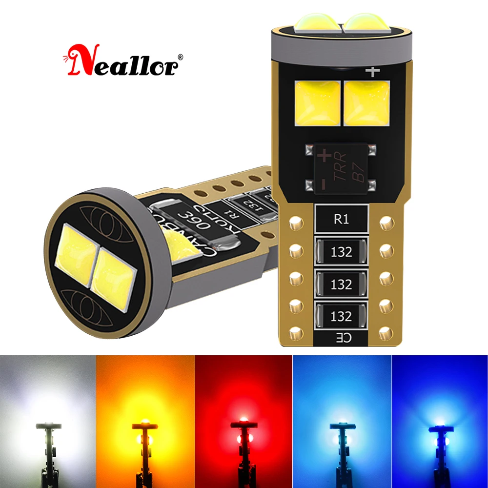 

Комплект автомобисветильник светодиодных ламп T10 W5W 3030 6SMD, клиновидный Клиренс с can-шиной, босветильник лампы для внутреннего освещения, лам...