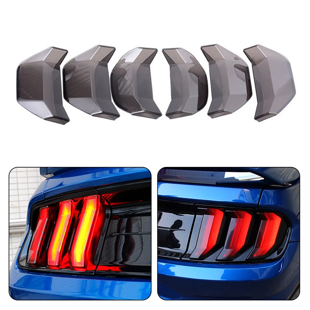 

1set Tail Light Lamp Cover(6PCS) Smoked Black Turn Signal Brake Light Cover Protective Trim For Ford Mustang 18+ Car Accessories