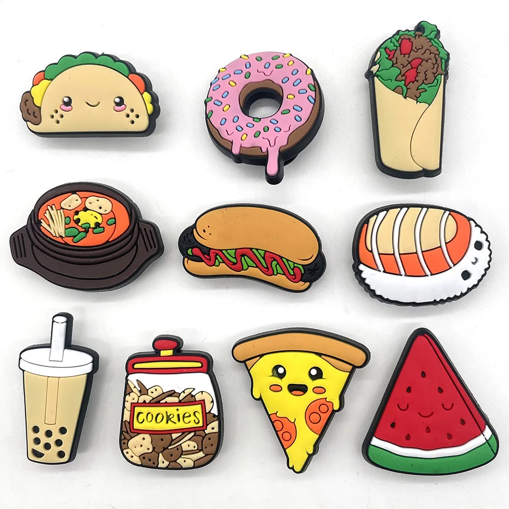 9 Sets Cute Cartoon Diy Croc Accessories Butterfly Gourmet Pattern Children'S Gifts Croc Charm  Shoe Decoration Sandal Buckle