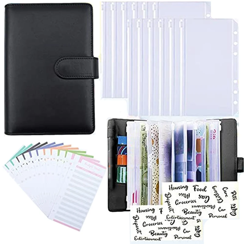 

A6 Budget Binder,With Cash Envelope Pocket, PU Leather Budget Planning Notepad,This Is A Special Gift For Students
