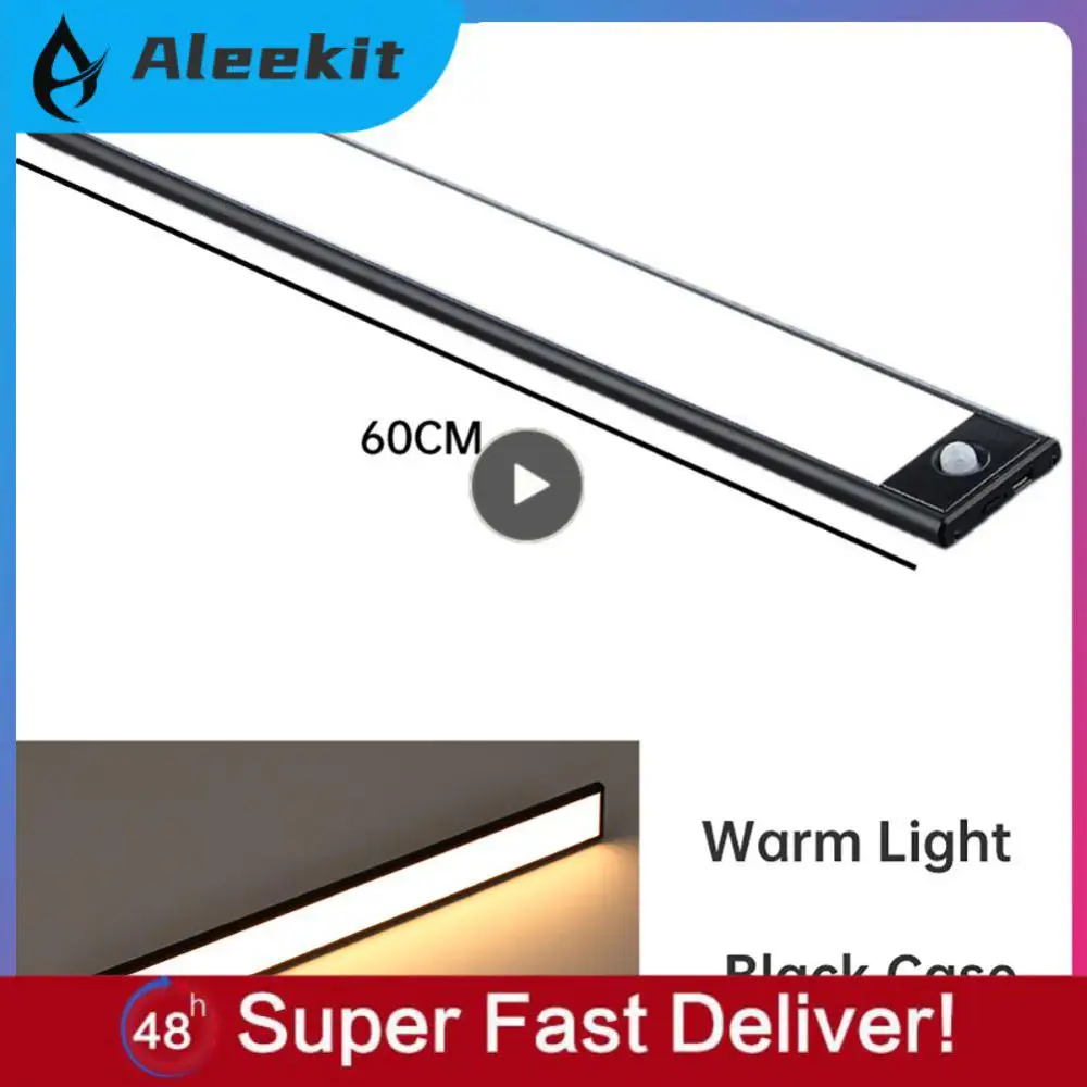 

Portable Usb Rechargeable Led Night Light Motion Sensor Led Under Cabinet Light Hand Sweep Closet Wardrobe Lamps Creative