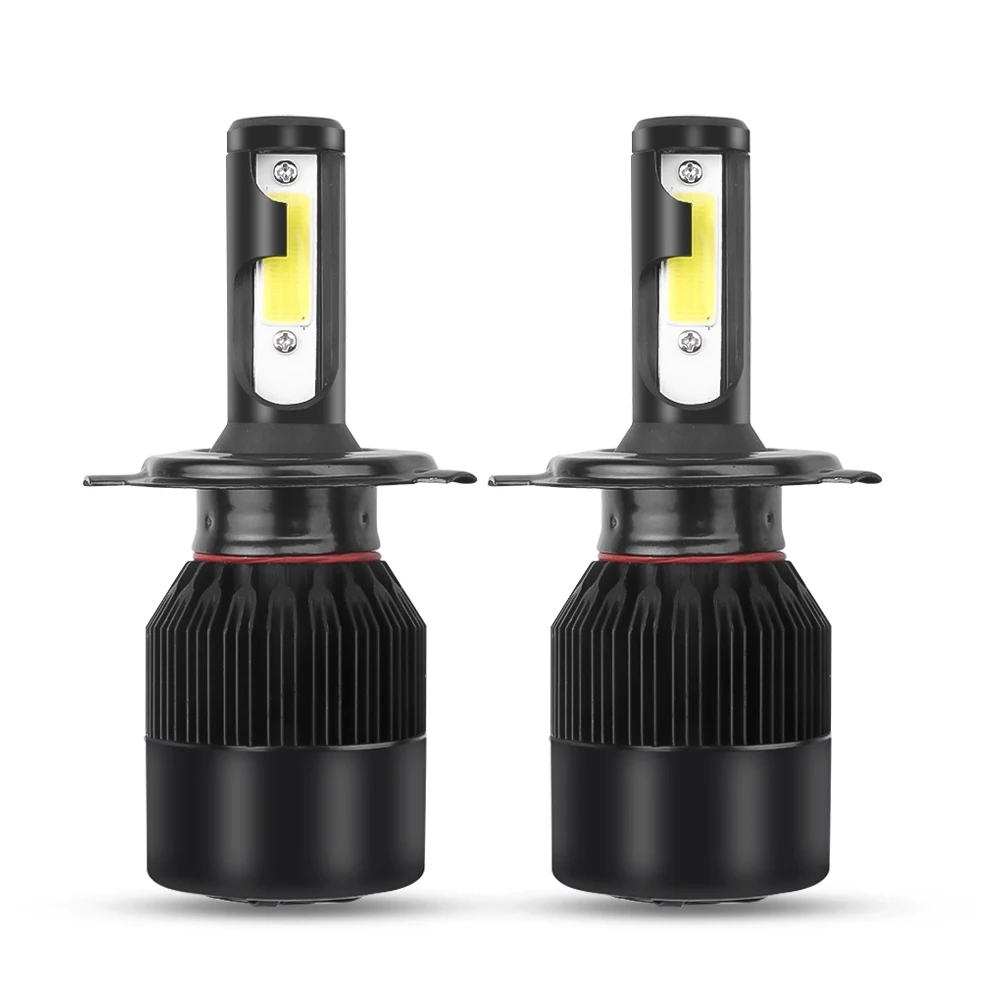 

2PC C6 H4 Car LED Headlight Bulbs H4/9003/HB2 72W 10000LM 6500K IP65 Waterproof 12V Auto Mini Head Lamp COB Fog Light