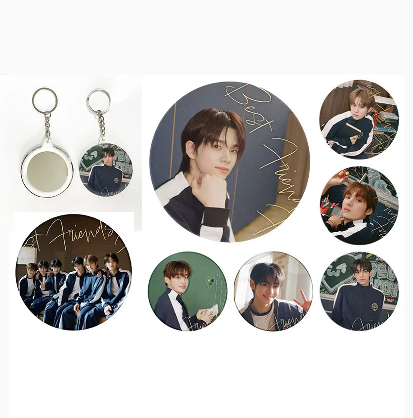 Kpop TWS Зеркальный брелок для ключей Подвеска барбекю SHINYU DOHOON YOUNGJAE HANJIN JIHOON KYUNGMIN