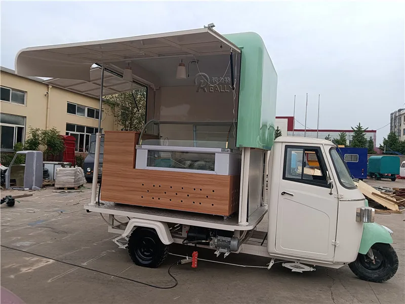 Mobile APE Dessert Pizza Vending Truck Fast Food Ice Cream Tricycle Hot Dog Cart Trailer  For Sale in USA