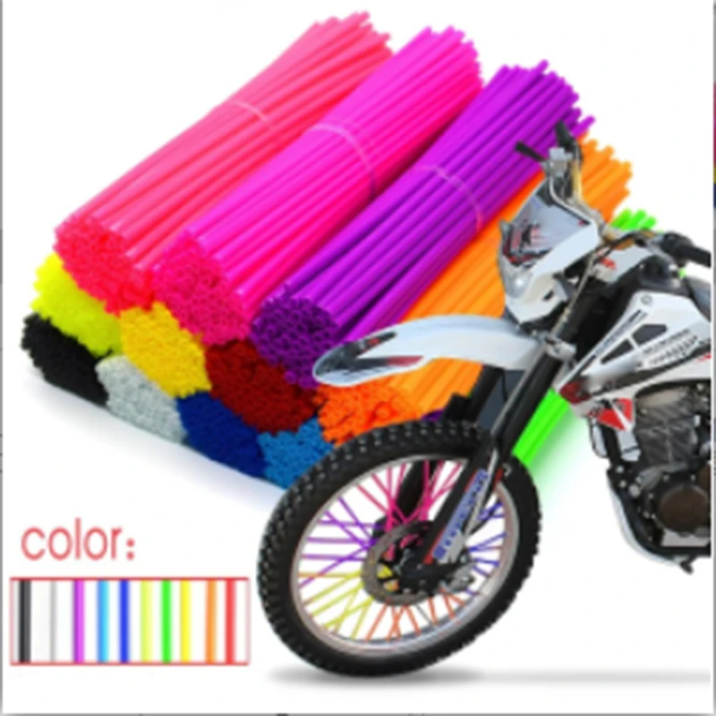 

36/72Pcs Motorcycle Wheel Spoked Protector Wraps Rims Skin Trim Covers Pipe For Motocross Bicycle Bike Cool Accessories