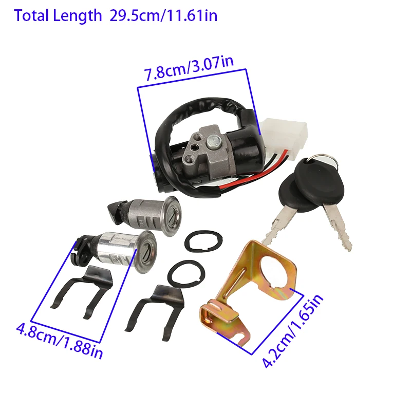 Фото Комплект ключей зажигания для мотоцикла и велосипеда для GY6 125cc KYS KCW GY6 125 SCR 100 KSB WH100 SCR GCC, замок сиденья. №4