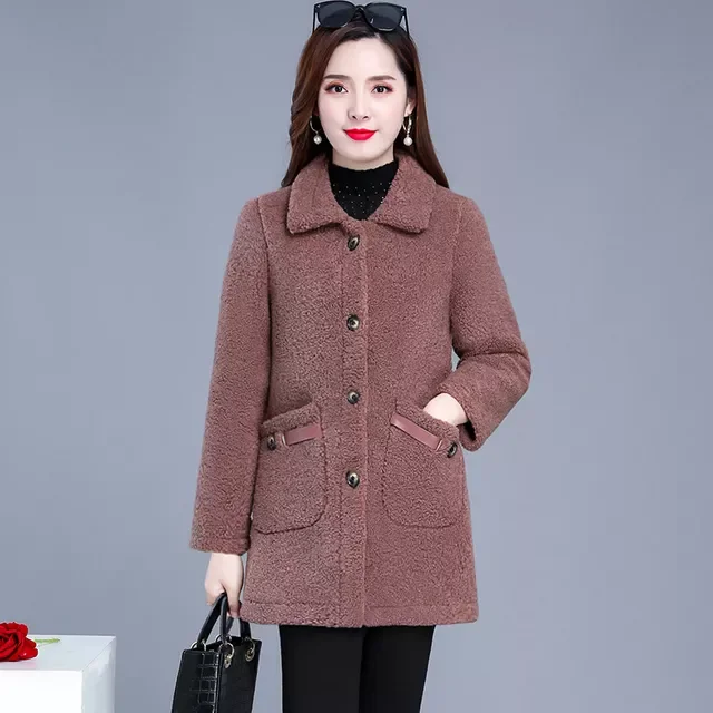 

Куртка женская короткая из овечьей шерсти, на осень/зиму, 5XL