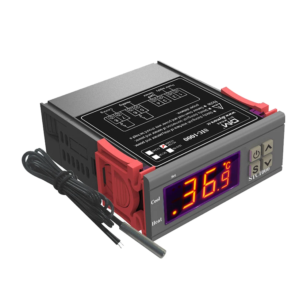 

STC-1000 Digital Temperature Controller Temperature Regulator Refrigerator Support Heating Cooling Temperature Correction