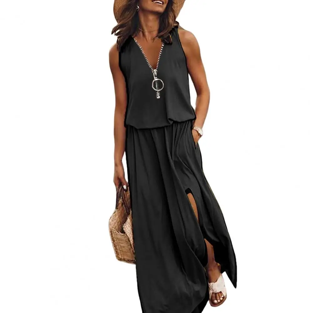 

Stylish Split Dress Extra Soft Long Dress Non-Fading Women Casual Maxi Dress Summer Sundress Protective