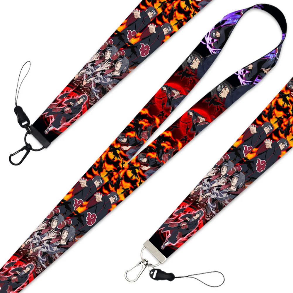akatsuki itachi keychain naruto anime accessories key chain phone charm work id card bag backpack lanyard women jewelry men gift free global shipping