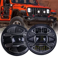 1 pair of 7 inch led headlight off road 4x4 accessories 7inch round led faros headlight car headlamp for jeep jk tj motorcycle