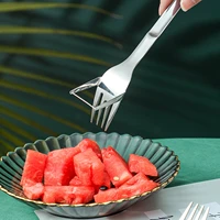 210 x 35 x 15mm watermelon spoon fork kitchen tools 304 stainless steel cutter fork for camping multifunctional