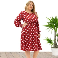 2022 new arrival plus size polka dot causal dresses for women wholesale china
