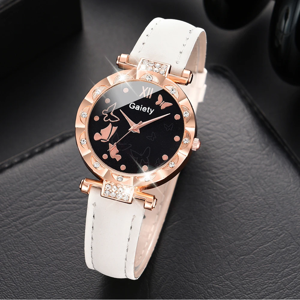 6 шт./комплект женские кварцевые часы с матовым ремешком