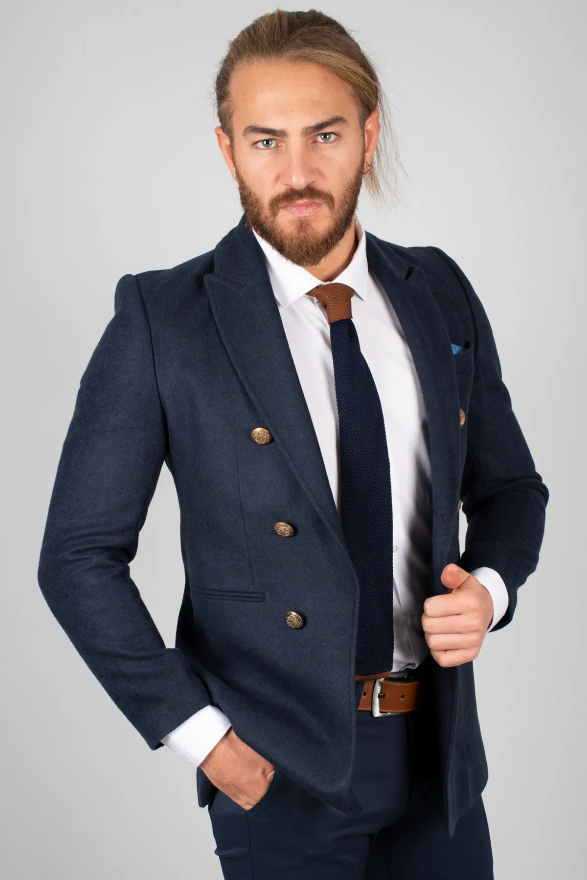 

DeepSEA Metal button Slim Fit cachet coat 2002154