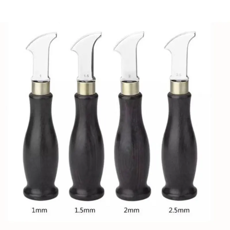 

Professional Leather Edge Creaser,Leather Shallow Slot linner Edge Device Trimmer Leather Crimping Tool with Ebony Handle