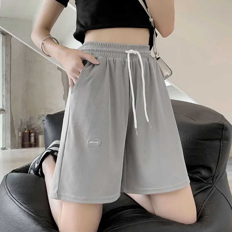 

Ice Silk Shorts Women's Summer Shorts Thin Wide-Leg Pants New Loose Large Size High Waist Casual Sports Pants