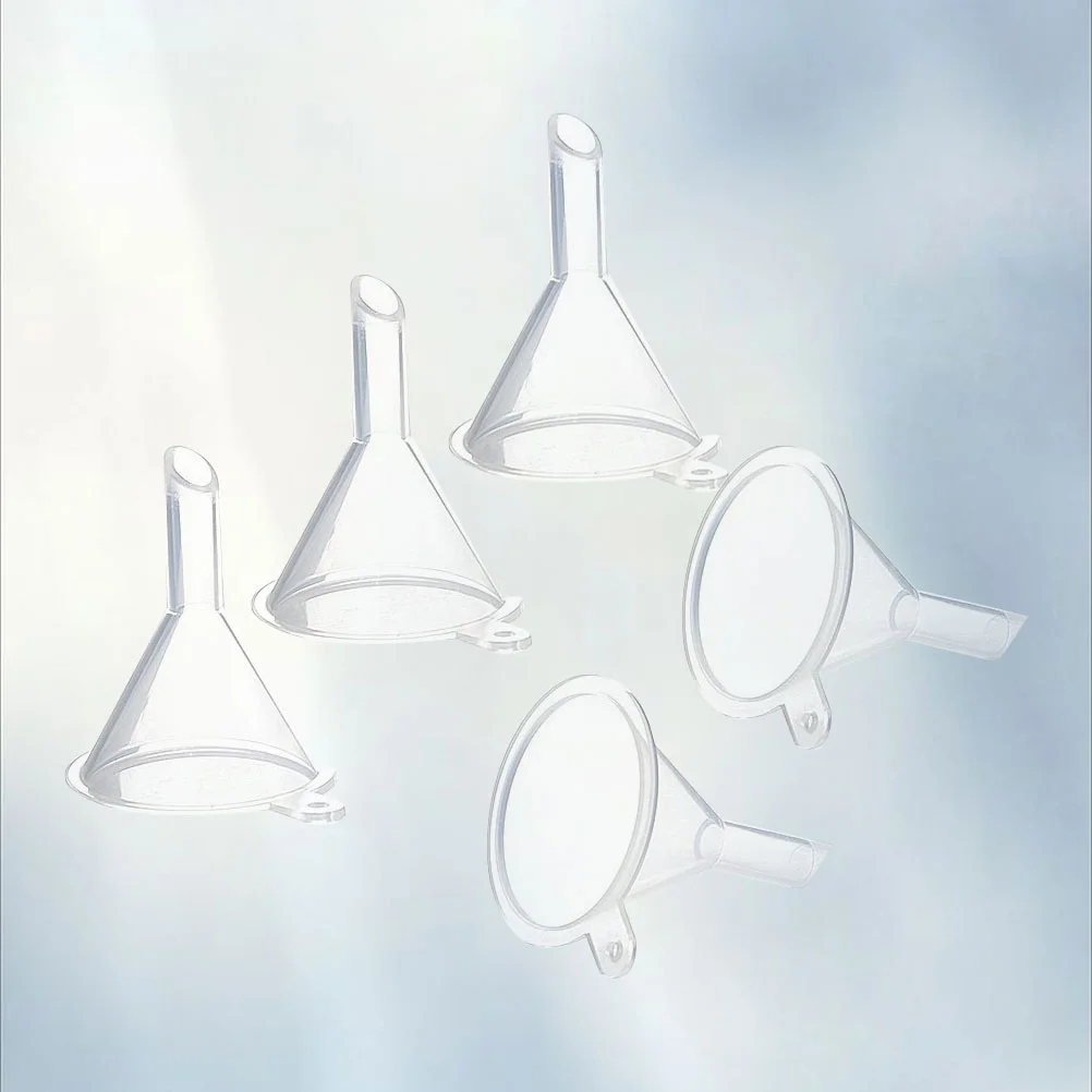 

5 Pcs Plastic Funnels Multi-purpose Transparent Separating Liquid Funnel Small Funnel Useful Funnels Home Kitchen Accessories