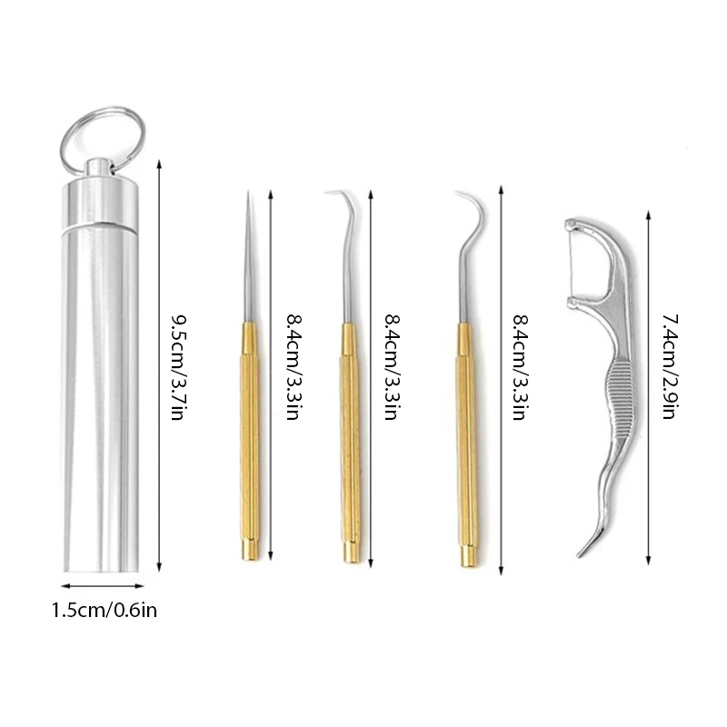 Портативная уличная зубочистка из нержавеющей стали алюминиевый металлический