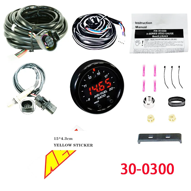 Для широкополосного датчика AEM 30-4110 30-0300 X-series AFR O2 UEGO, комплект манометра топлива 2 1/16 дюйма, с датчиком LSU4.9 0258017025 17025
