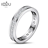 iogou 925 sterling silver full eternity band ring women engagement ring princess cut diamond wedding silver bridal rings jewelry