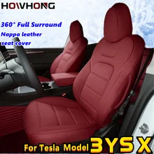 For Tesla Model 3 Y S Car Seats Cover Nappa Leather Full Surround Style Factory Wholesale Price Customized Interior Accessories