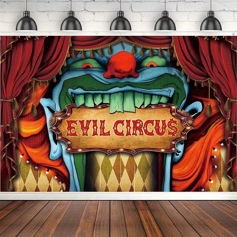 

Страшный фотографический фон для гигантского Злого Клоуна