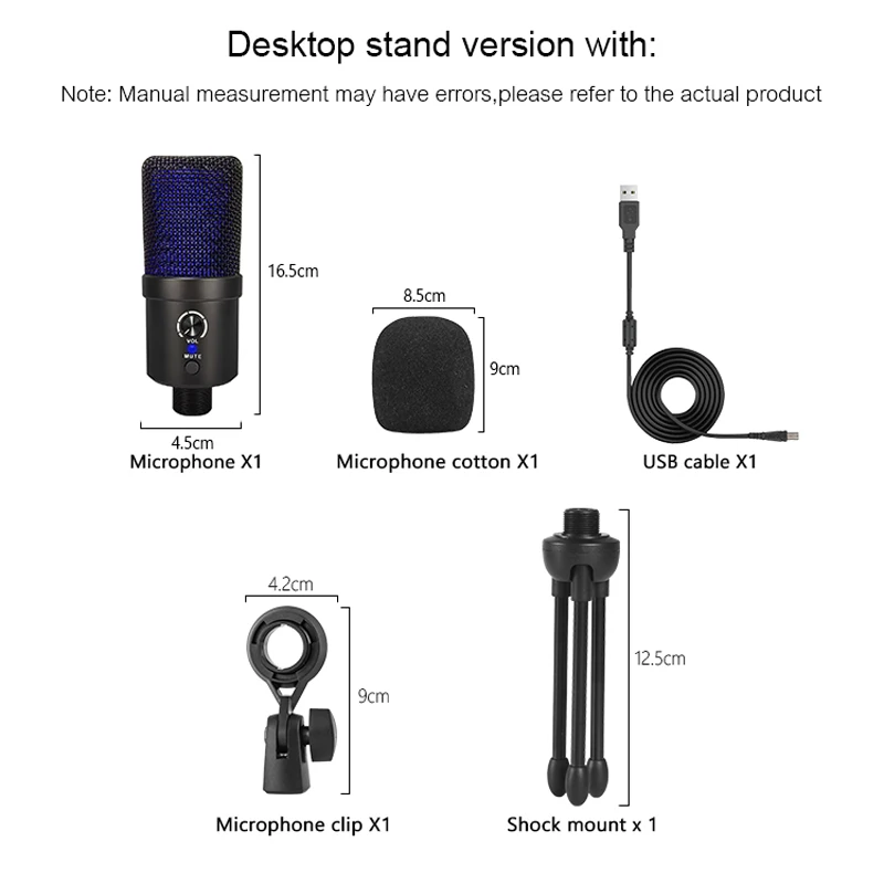 Конденсаторный USB-микрофон Kinter игровой микрофон для ПК PS4 PS5 MAC с поп-фильтром