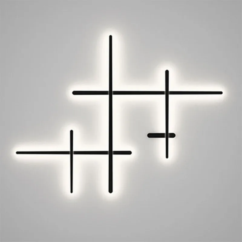 

Modern Black White LED Line Wall Lamp Living Decoration Wall Sconce Bedside Stair Wall Lights LED Sofa Light Aisle Lighting