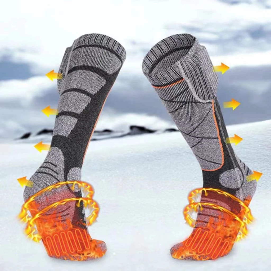 Winter warm outdoor cycling hiking camping men and women full sole usb charging heating ski electric socks