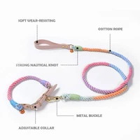 2022 new pet dog leash and colorful collar set 1 5m leash two piece personality popular pet supplies high quality
