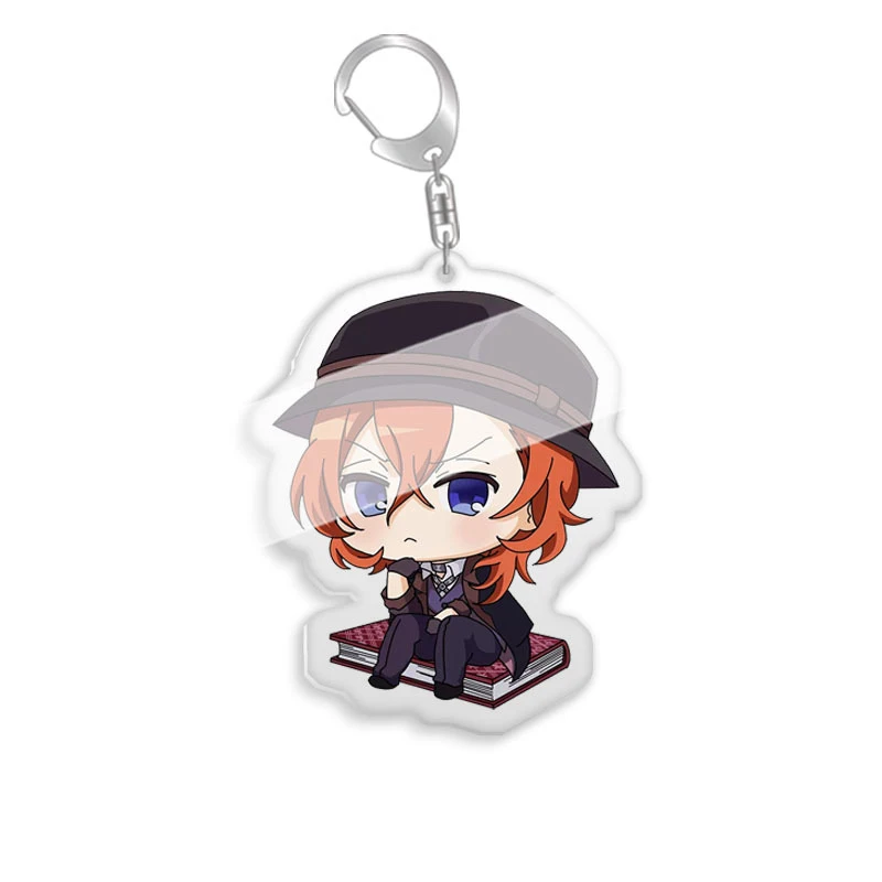 

Bungo Stray Dogs Anime Keychains Double Side Transparent Acrylic Original Key Chain Ring Bag Pendants Jewelry Teens Child Gift