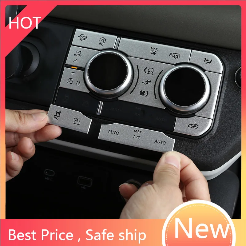 

Для Land Rover new Defender 110 2020-22 кнопки кондиционирования воздуха из алюминиевого сплава автомобильные декоративные наклейки Декоративная полоса для интерьера