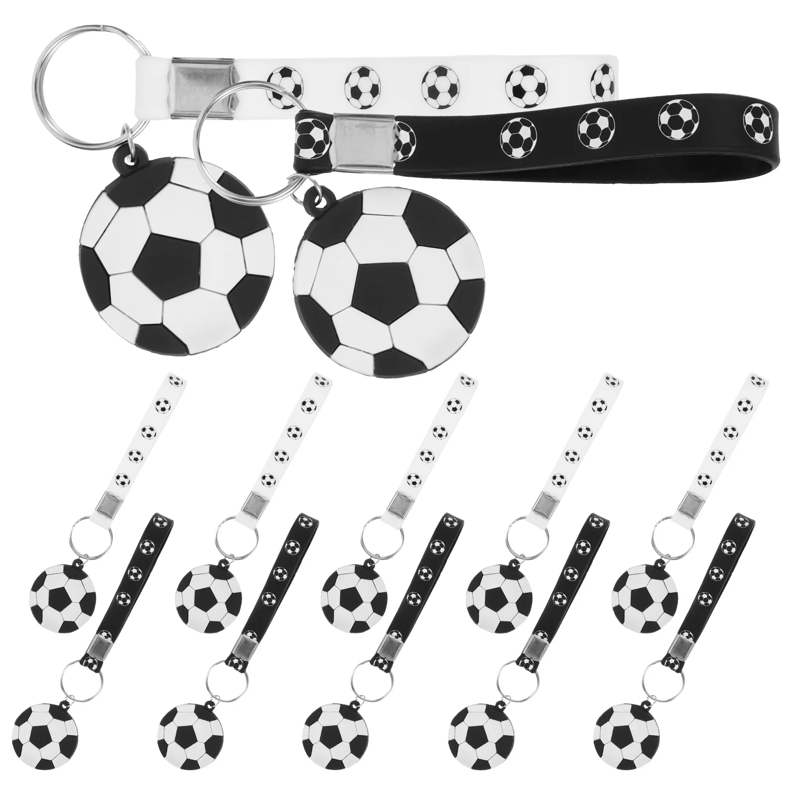 

12 Pcs Football Key Ring Hanging Small Keychains Car Gifts Adorable Decor Silica Gel Sports Soccer Portable Student