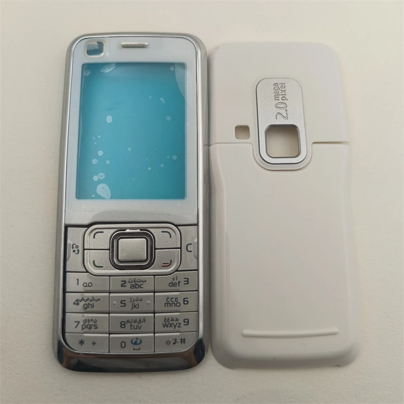 For Nokia Asha 6120 6120C Phone Housing Cover Case+English Keypad And Arabic keypad +battery Back cover With Logo