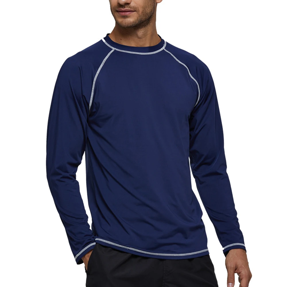 New Men's Fashion Long Sleeve Loose Sun Protection Suit UPF 50+ Beach Suit Surf Suit Water Sports Quick Dry Swimming Top T-Shirt