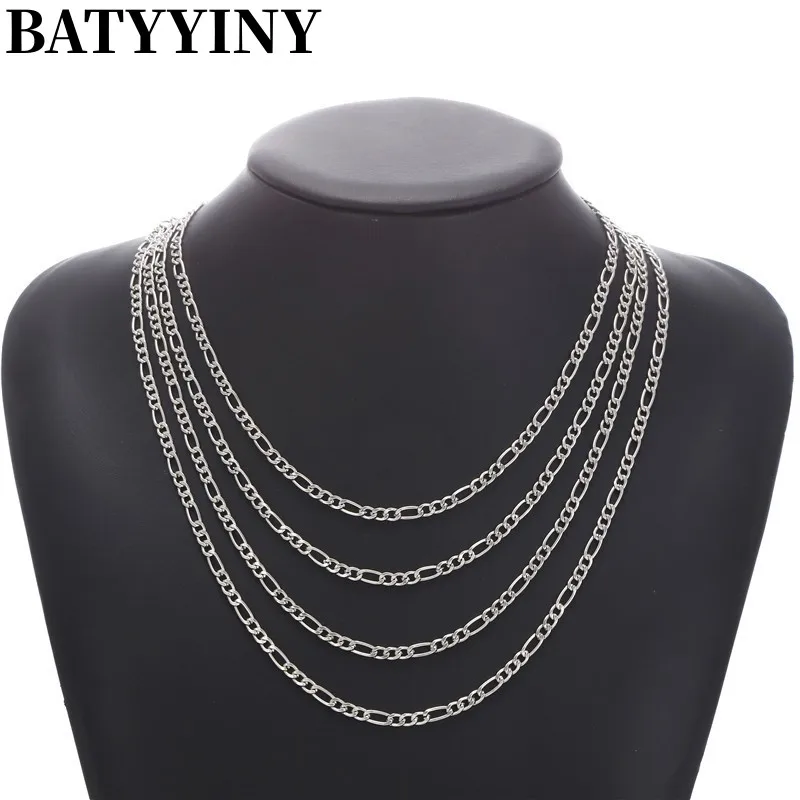 

BATYYINY 925 Silver 4mm Stylish New Figaro Necklace For Men's Punk Long Necklace For Men's Hip Hop Jewelry Gift