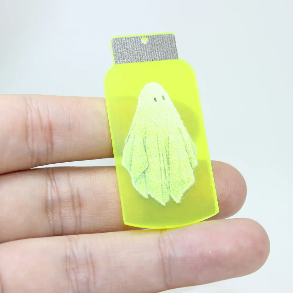 10 шт./Лот подвеска на Хэллоуин Флуоресцентная акриловая в виде призрака скелета