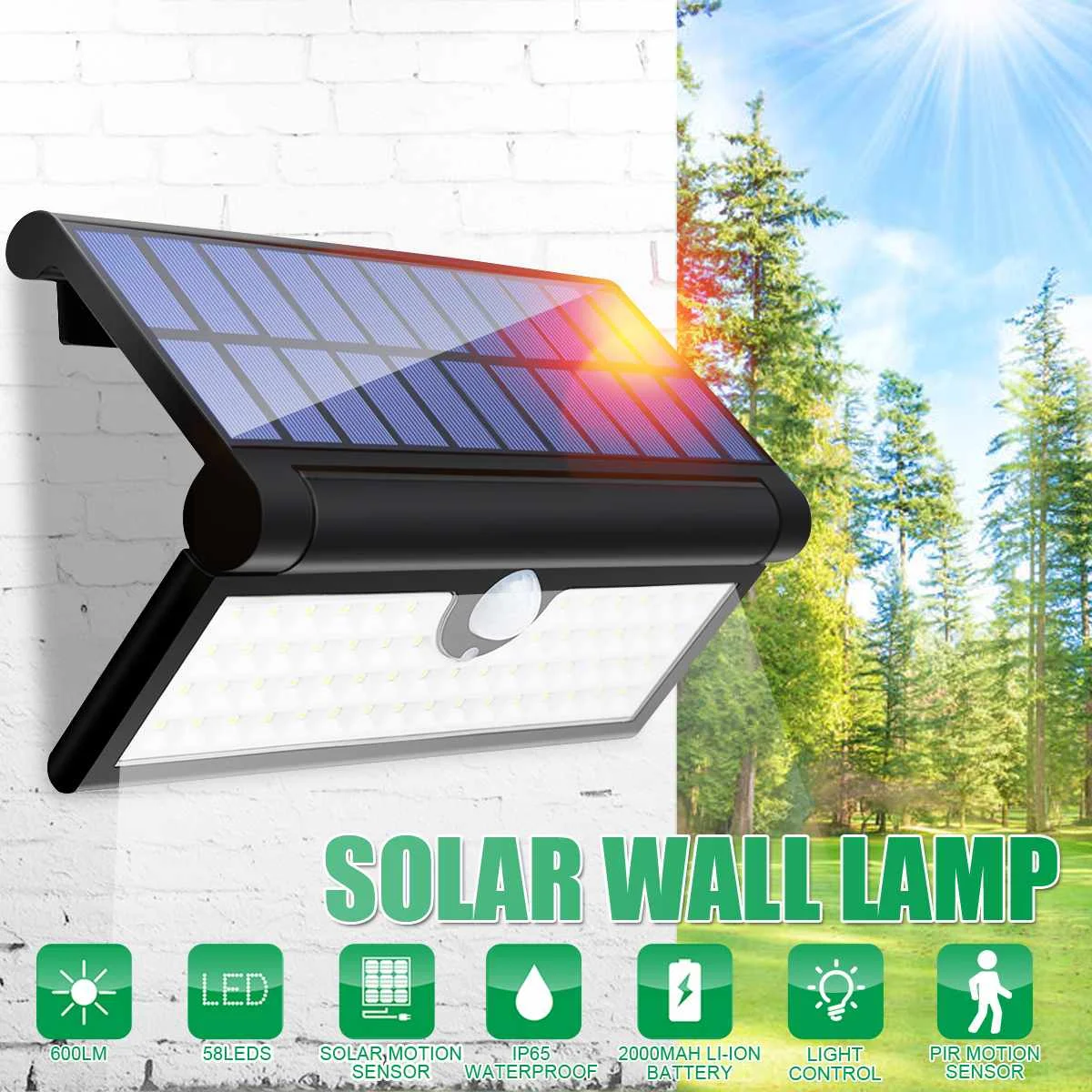 

Внешняя беспроводная водонепроницаемая солнечная панель для сада