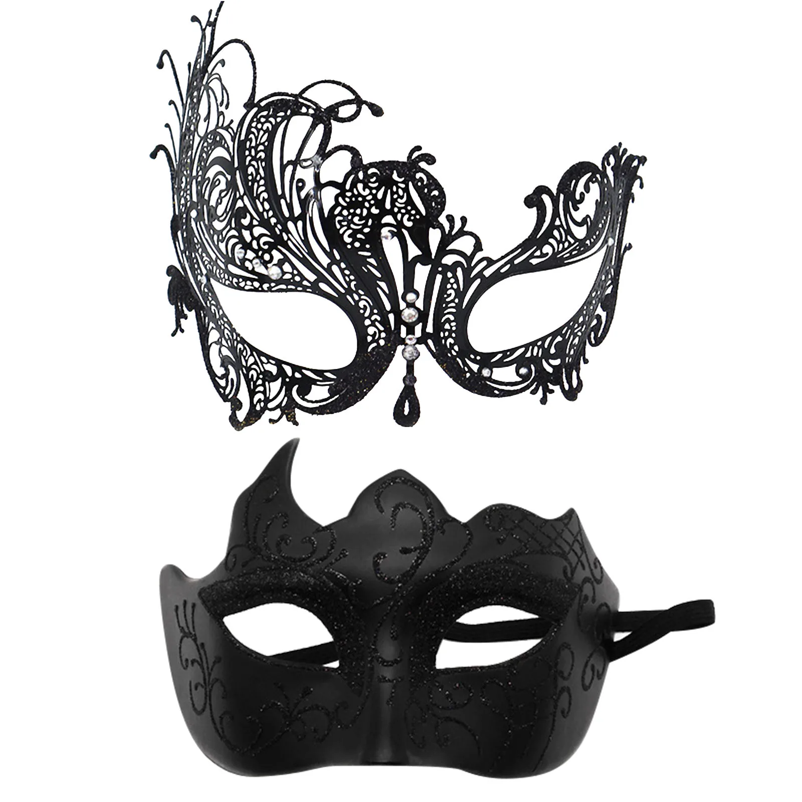 

2 Pieces Masquerade Tiara Halloween Sexy Eye Mask for Women Men Fancy Dress Carnival Dress Costume Party Supplies