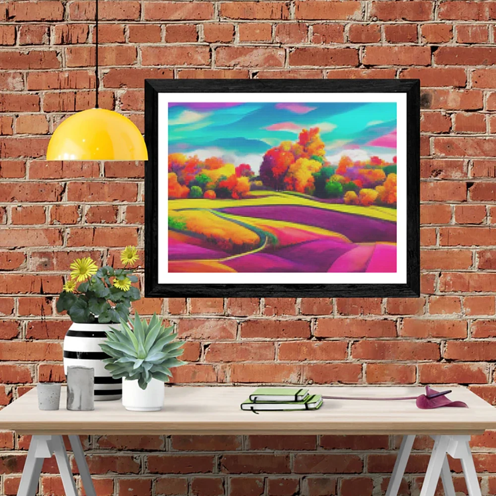 

Цифровая ручка KAMY YI, круглая дрель, квадратная дрель, Красочный Горный пейзаж, сделай сам, домашнее искусство, декоративная живопись