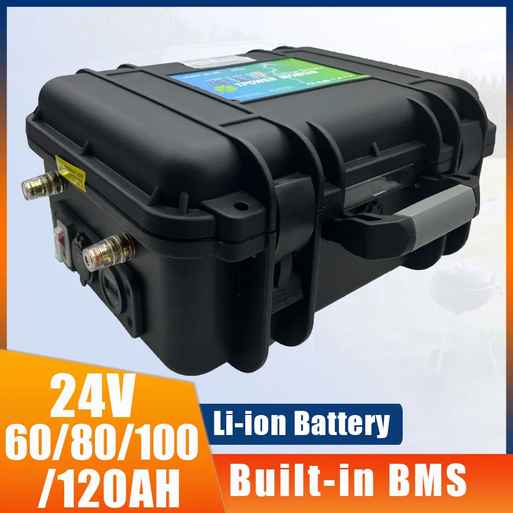 24V 60AH 80AH 100AH 120AH Li-ion Deep Cycle MotorCycle Home Solar Electric Surfboard Fishing Boat Lithium Polymer Battery