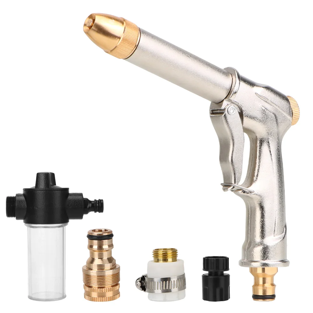 

Portable High-pressure Water Gun For Car Garden Cleaning Cleaning Tools Copper Car Foam Water Gun Watering Hose Nozzle Sprinkler