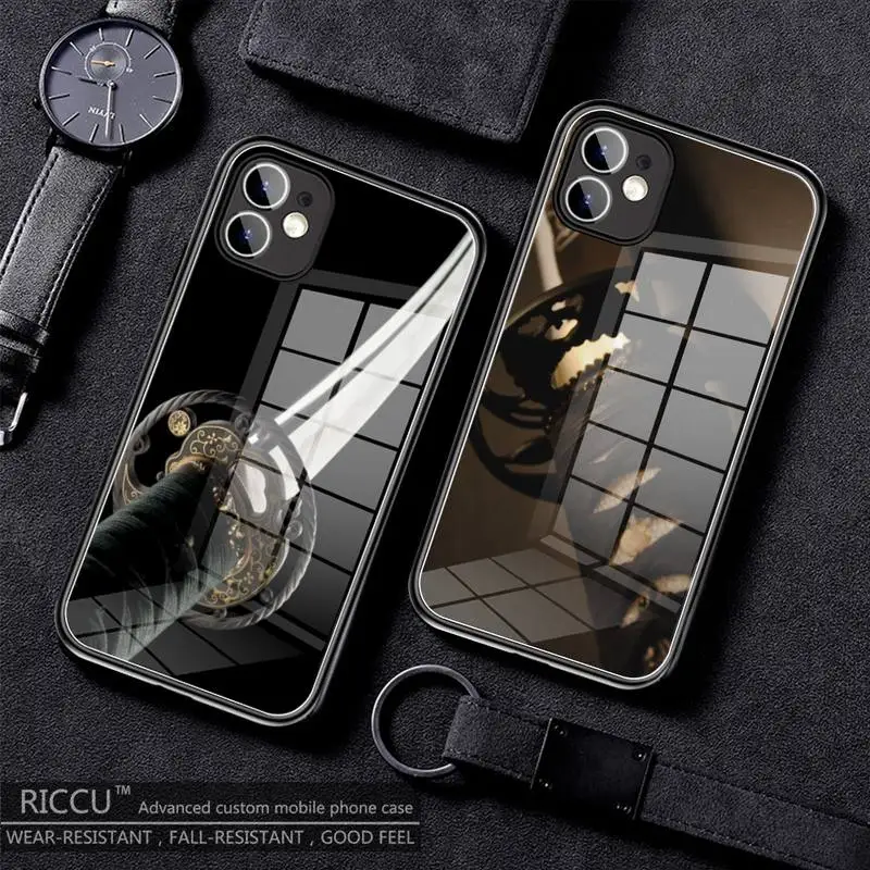 

Katana Phone Case Tempered Glass For iPhone14 12 13 Pro Max Mini 11 Pro XR XS MAX 8 X 7 14promax Plus SE 2020 covers