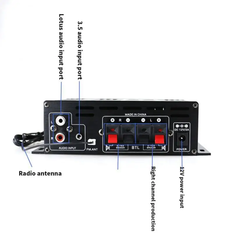 AK35 800 Вт домашние Автомобильные усилители 2 канала Bluetooth 5 0 объемный звук FM USB
