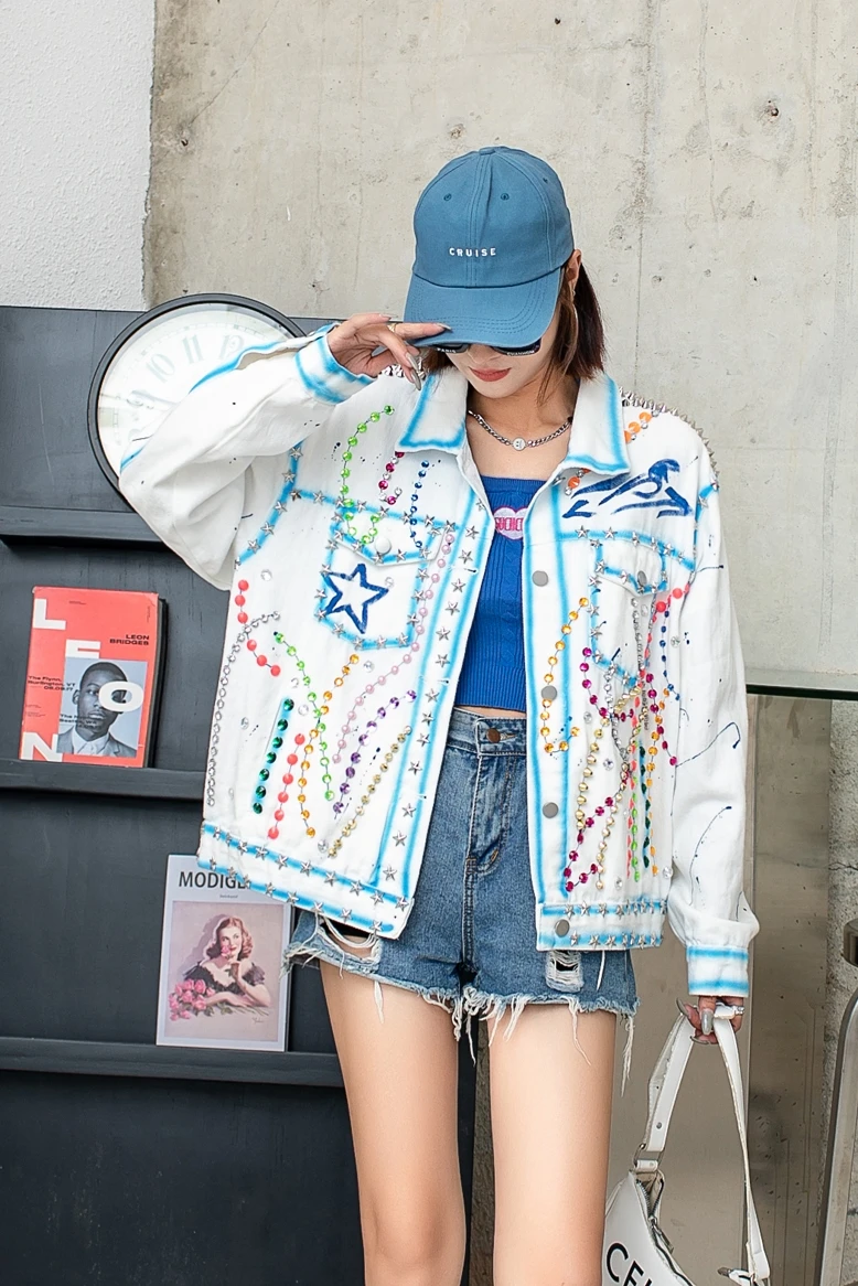 Дизайнерская новинка осени 2022 модное джинсовое пальто Kuai для тяжелой